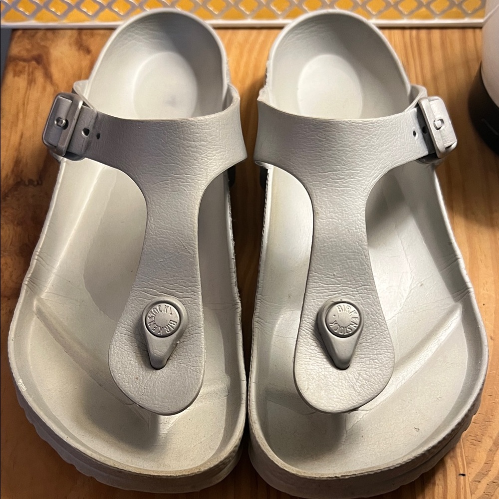 Silver Buckle Strap Sandals